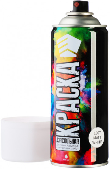  Краска аэрозольная, 1007 белая матовая