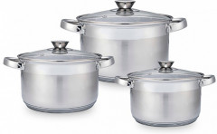Набор кастрюль из нержавеющей стали со стеклянными крышками «Silver» - Фото 1