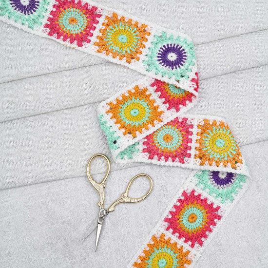 Тесьма вязаная «Бабушкин квадрат»