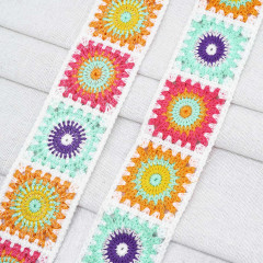 Тесьма вязаная «Бабушкин квадрат» - Фото 2