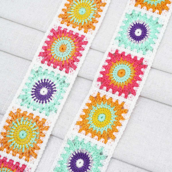 Тесьма вязаная «Бабушкин квадрат»