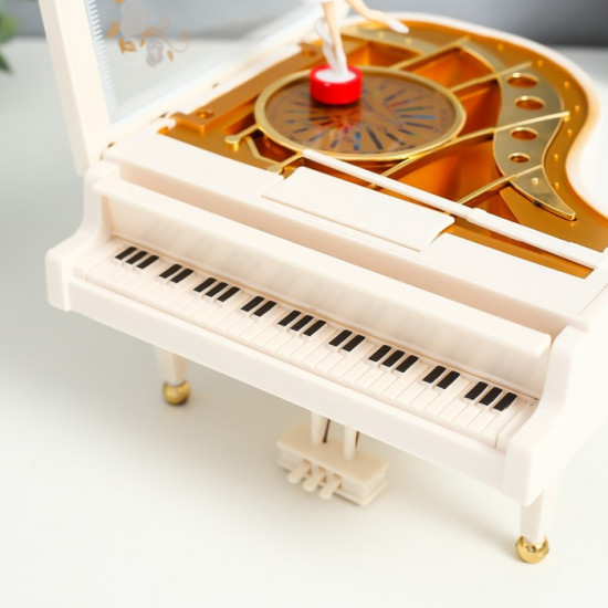 Шкатулка музыкальная механическая «Белый рояль»