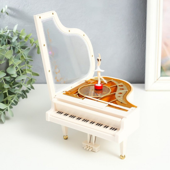 Шкатулка музыкальная механическая «Белый рояль»