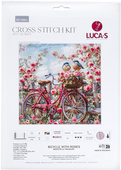 Набор для вышивания «Велосипед с розами»