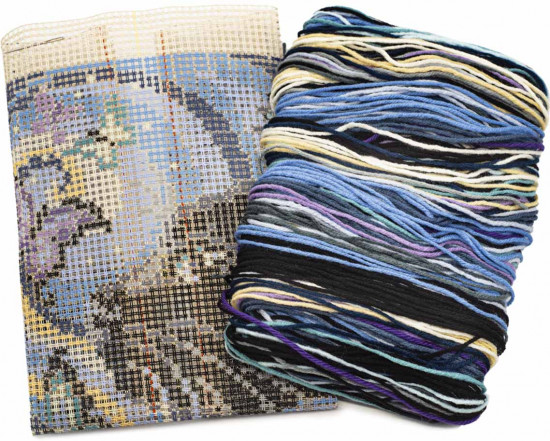 Набор для вышивания подушки «Кошка и бабочки»