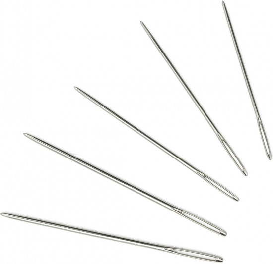Набор игл швейных ручных никелированных для вышивки лентами