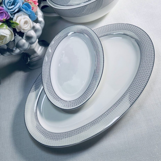 Блюдо овальное «Севилья серебро»