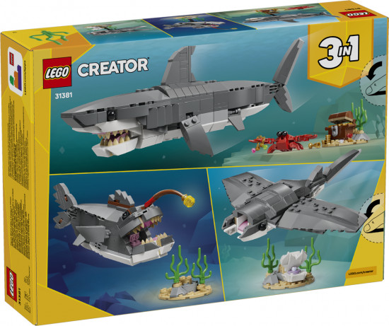 Конструктор LEGO® 31381 Злобная акула и сундук с сокровищами 3 в 1