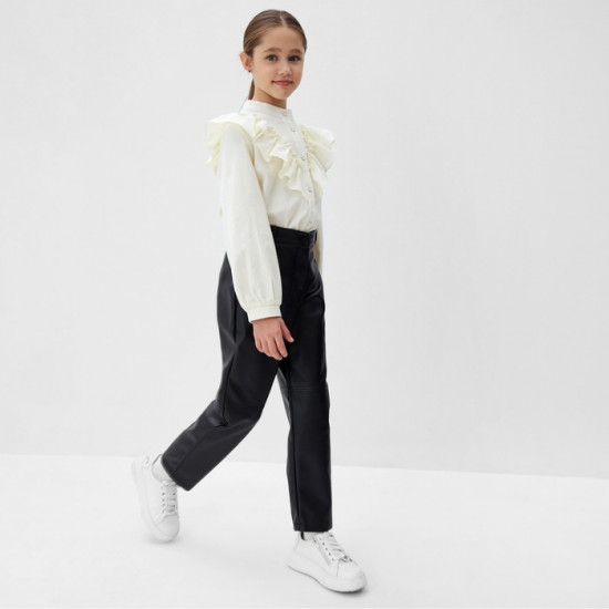 Брюки для девочек кожаные 