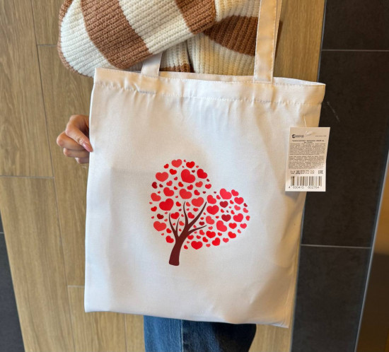 Сумка-шоппер с рисунком сердце