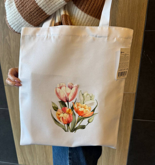 Сумка-шоппер с рисунком «Тюльпаны»