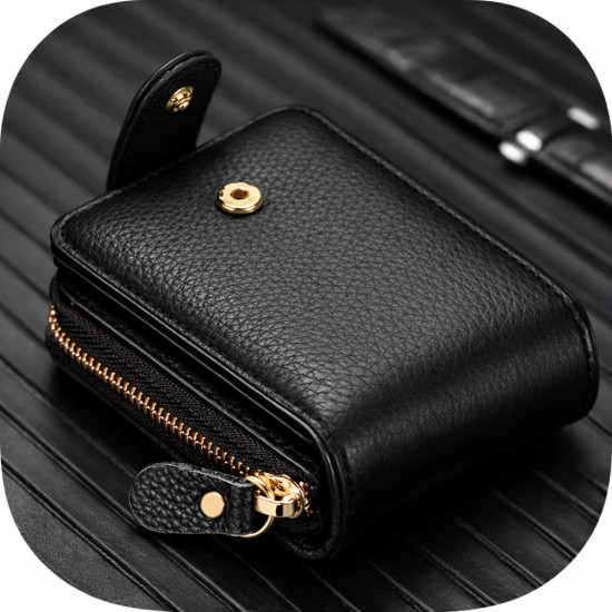 Кошелёк мужской на молнии с отделениями для карт и купюр