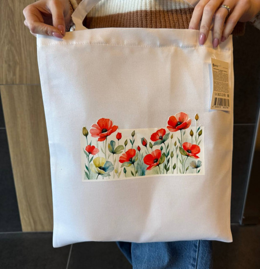 Сумка-шоппер с рисунком маки