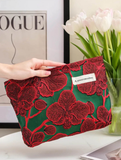 Косметичка женская большая тканевая мягкая