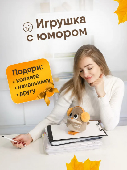 Игрушка мягкая «Воробушек-социофобушек»