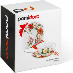 Чайный фарфоровый набор на подставке - Фото 4