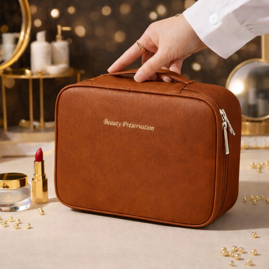Косметичка-органайзер дорожная с отделением для кистей