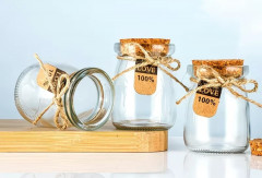 Набор стеклянных баночек для специй с пробкой - Фото 2