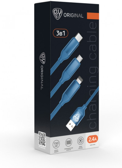 Кабель для зарядки 3в1 iP-micro USB-Type-C