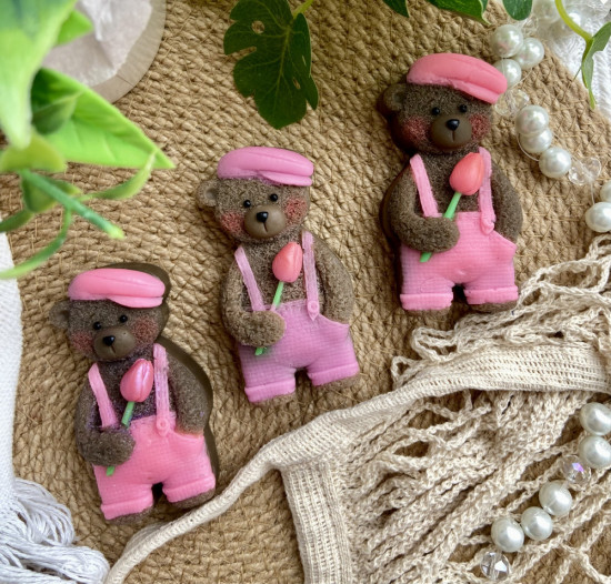 Сувенирное мыло «Мишутка с тюльпаном»