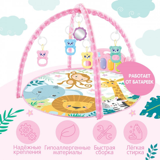 Музыкальный развивающий коврик с пианино