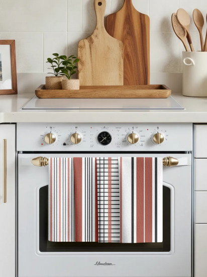 Комплект полотенец кухонных «Stripe pattern terracotta»