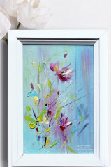 Картина-миниатюра маслом в раме «Магия легкости» - Фото 6