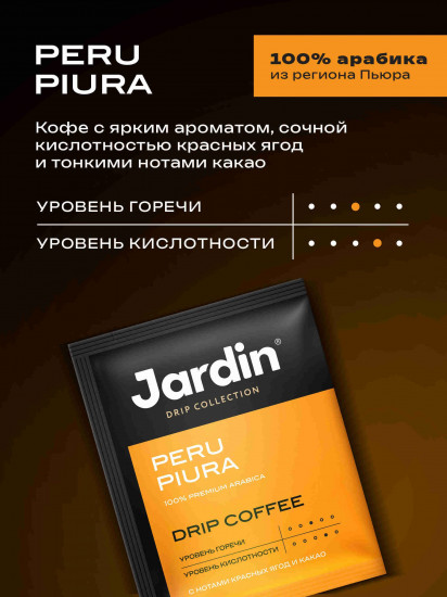 Кофе молотый в дрип-пакетах с нотами красных ягод и какао «Peru Piura»