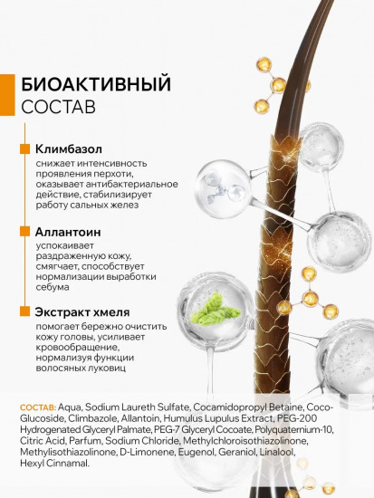 Шампунь против перхоти для глубокого очищения кожи головы и волос «Total Control Shampoo»