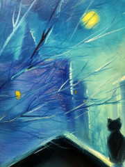 Картина маслом «Лунная ночь» - Фото 1