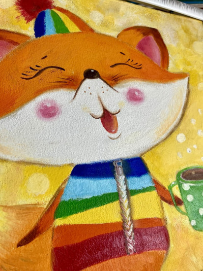 Картина в детскую комнату «Красный пумпончик»