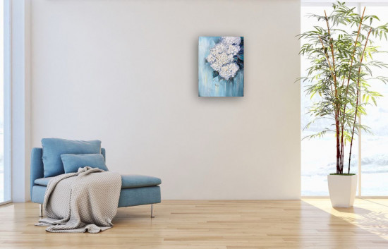 Картина интерьерная «Бирюзовая легкость. Гортензия»