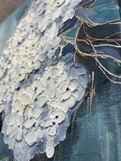 Картина интерьерная «Бирюзовая легкость. Гортензия»