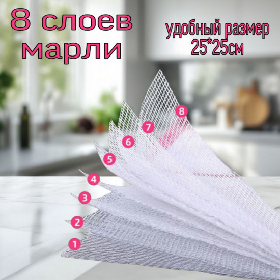 Комплект салфеток для уборки универсальных марлевых