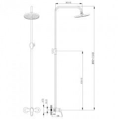 Смеситель с верхним душем - Фото 1