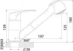 Смеситель для кухни с вытяжной лейкой - Фото 1