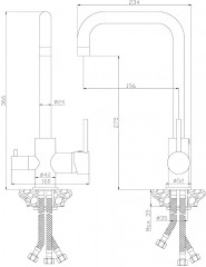 Смеситель для кухни с каналом для фильтрованной воды - Фото 1