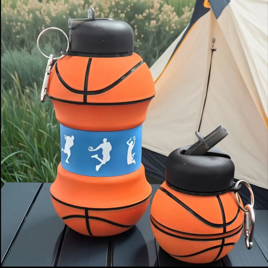 Складная силиконовая бутылка «Баскетбольный мяч»