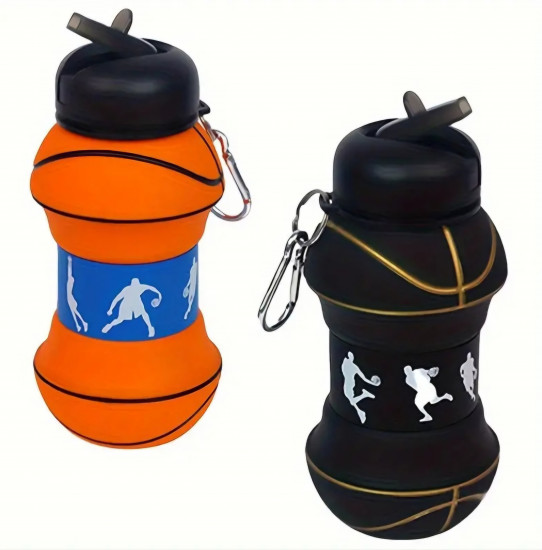 Складная силиконовая бутылка «Баскетбольный мяч»