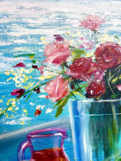 Картина маслом «Завтрак на море»