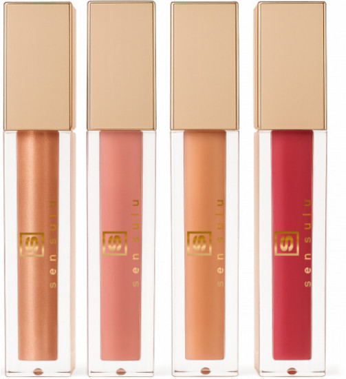 Набор мини-блесков для губ, 4 оттенка