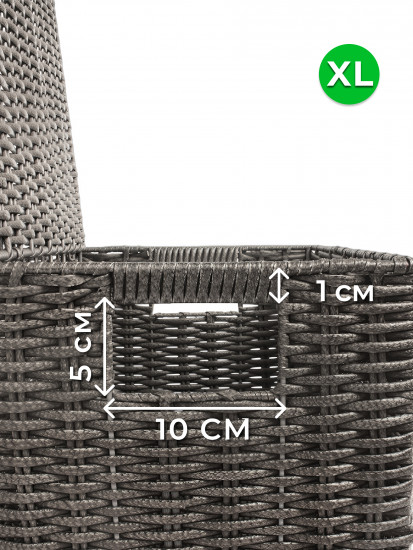 Корзина для хранения плетеная с крышкой и ручками XL