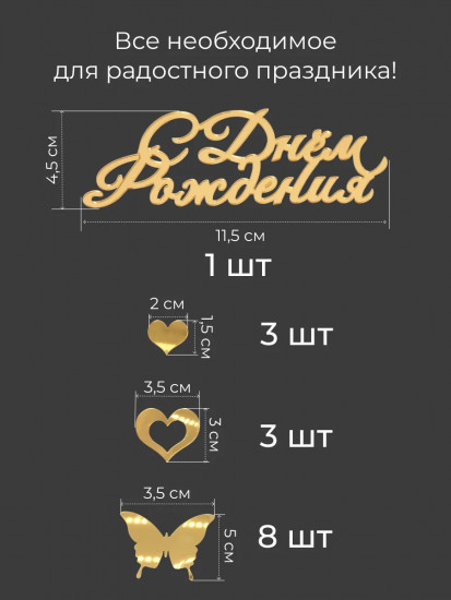 Набор для украшения торта «С Днем рождения»