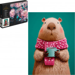 Картина по номерам «Капибара с кофе» - Фото 1