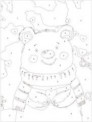 Картина по номерам «Мишка в шарфике» - Фото 3