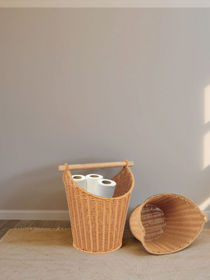 Корзина для хранения плетеная с ручкой «Ведро»