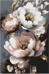 Картина по номерам «Пионы с золотом» - Фото 1