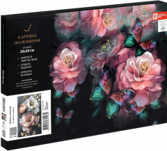 Картина по номерам «Пионы с золотом» - Фото 2