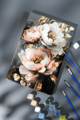 Картина по номерам «Пионы с золотом» - Фото 5