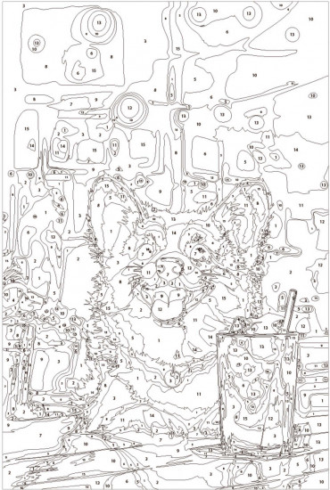 Картина по номерам «Корги с лимонадом»